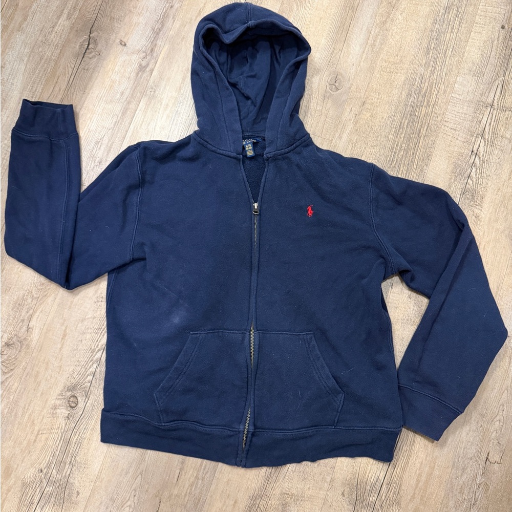 POLO Navy Blue Zip-Up Hoodie